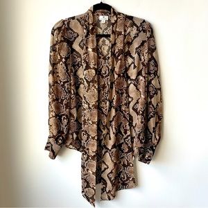 Altuzarra Snake Print Long Sleeve Blouse, Size Small